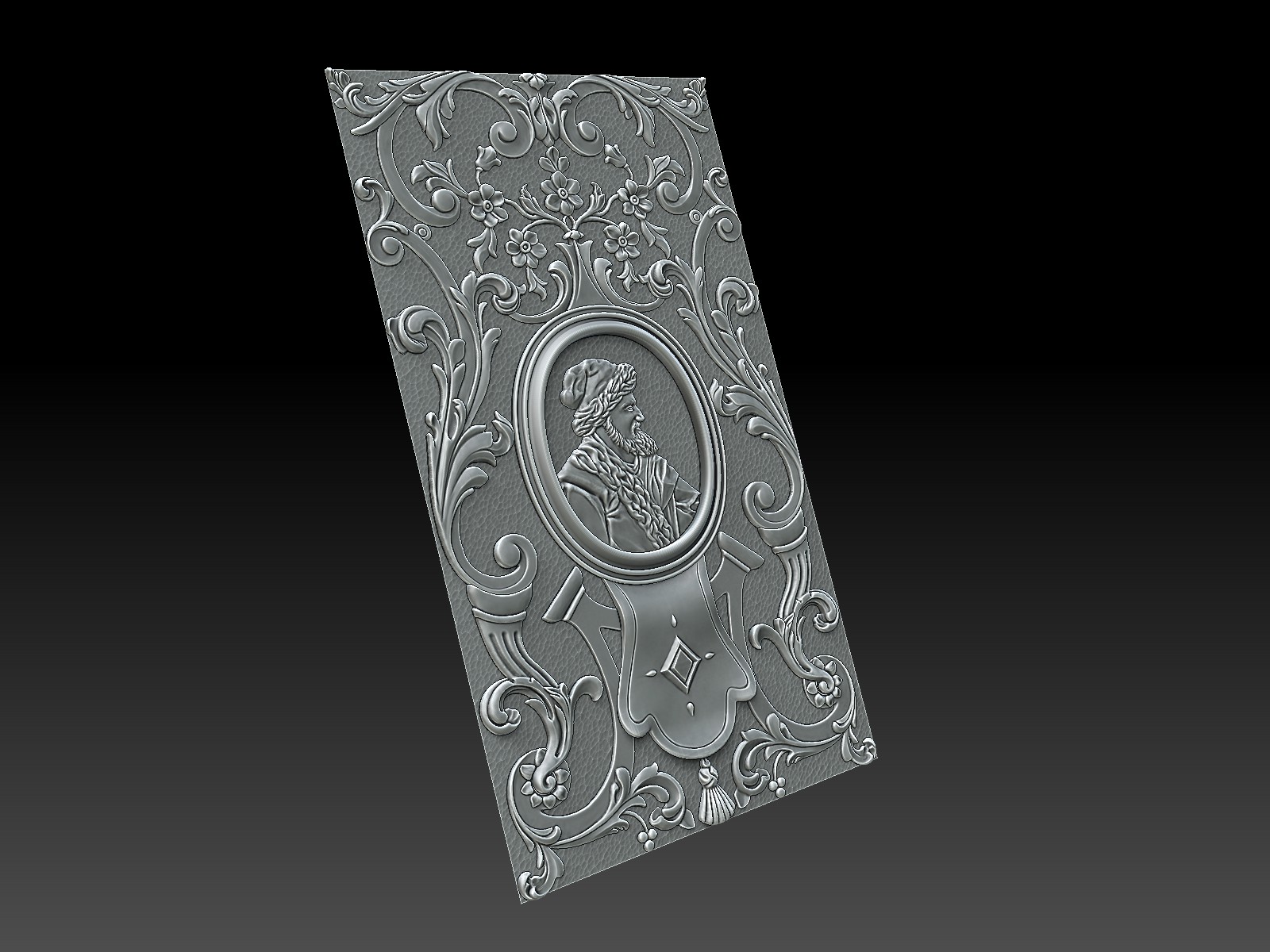 Decorative Panel with Portraits. 3D Sculpting for Production.